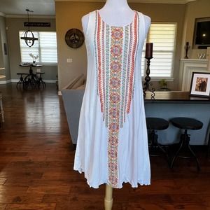Chico's Embroidered Trim Maxi Dress White Chico's Size 0 = US Size Small 4 Beach